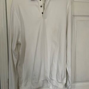 Bobby Jones Players White long sleeve polo/sweat shirt with Blue Trim